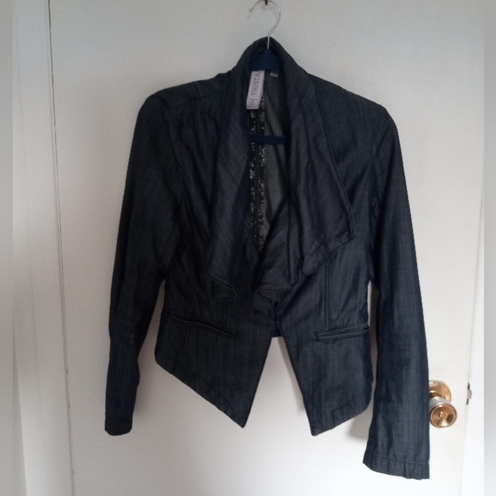 Stylish Dark Blue Short Jacket - Picture 6 of 8